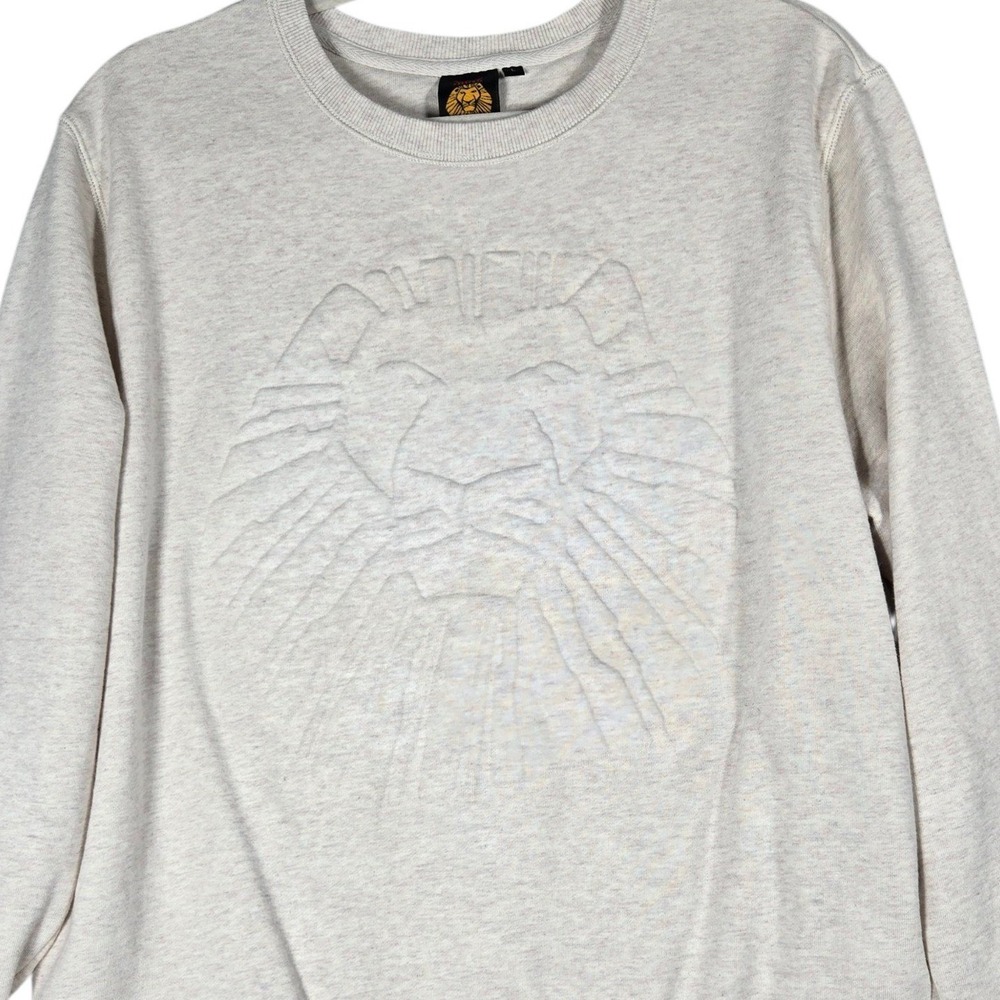 Disney The Lion King Broadway Musical Sweatshirt Mens Large Oatmeal Embossed